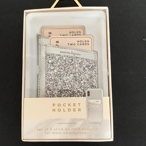 NANETTE LEPORE SILVER GLITTER PHONE POCKET… - Picture 1 of 8